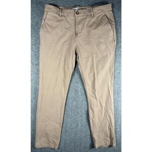 Mugsy Men's 38x32 Belmonts Tan Straight Leg Khaki Chino Pants Comfort Stretch